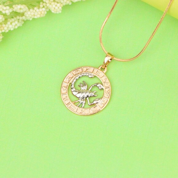 "Rose Gold Scorpio Zodiac Pendant with Intricate Scorpion Design, XPPT1454 - Picture 13 of 14